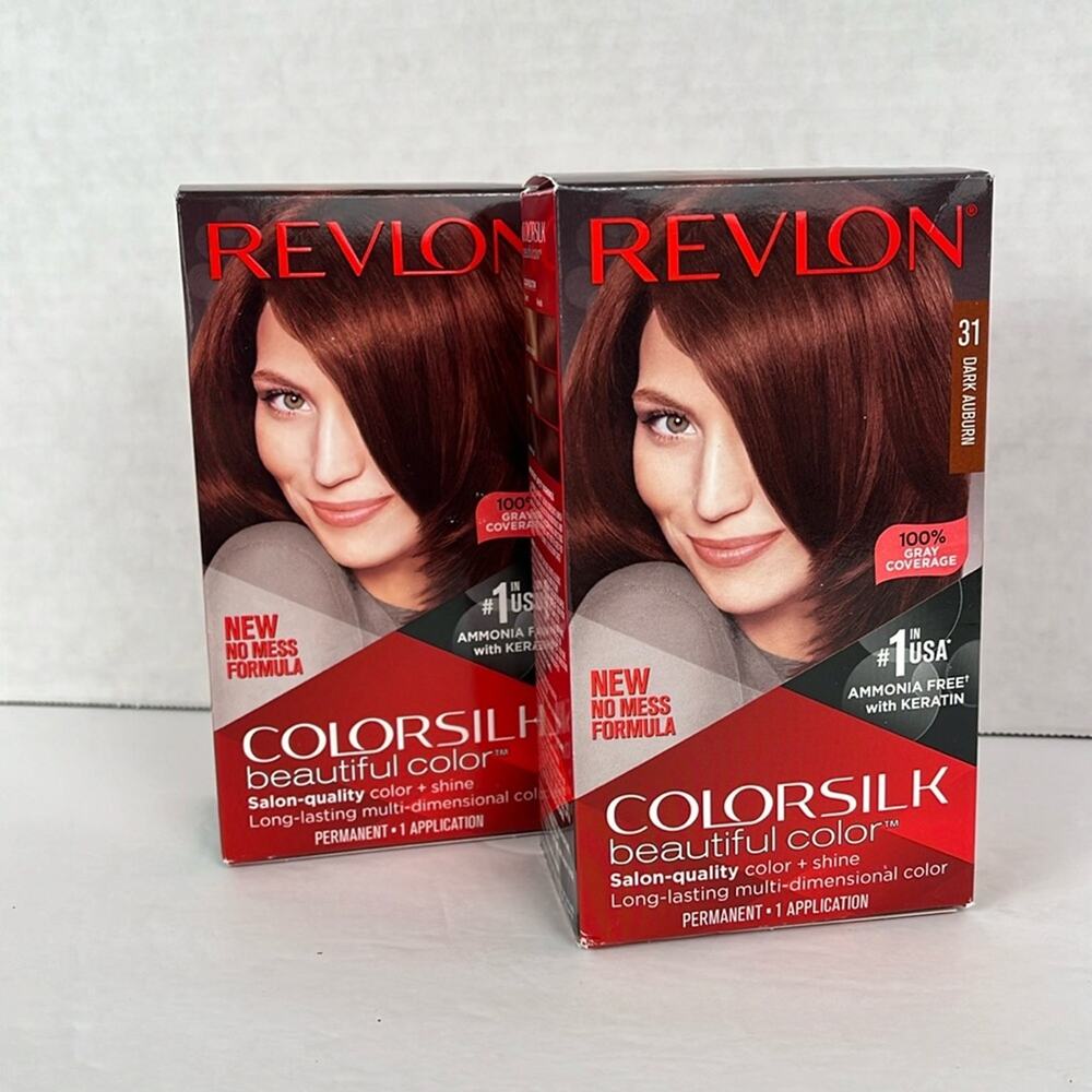 Revlon Colorsilk Hair Color Permanent Dye Keratin 31 Dark Auburn Lot of 2